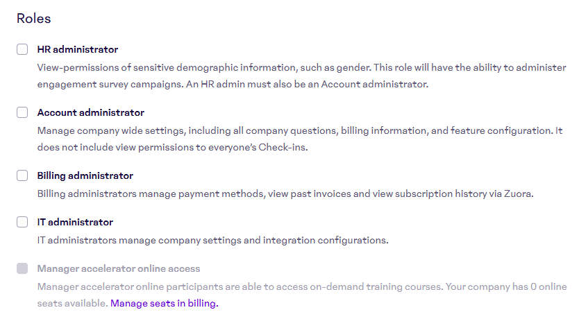 Roles and Permissions
